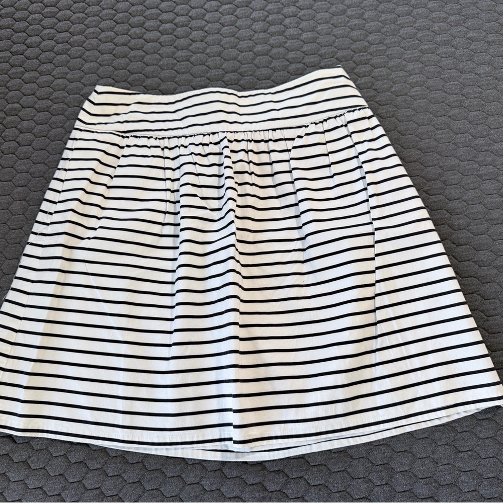 The Limited Black and White Striped A-Line Skirt